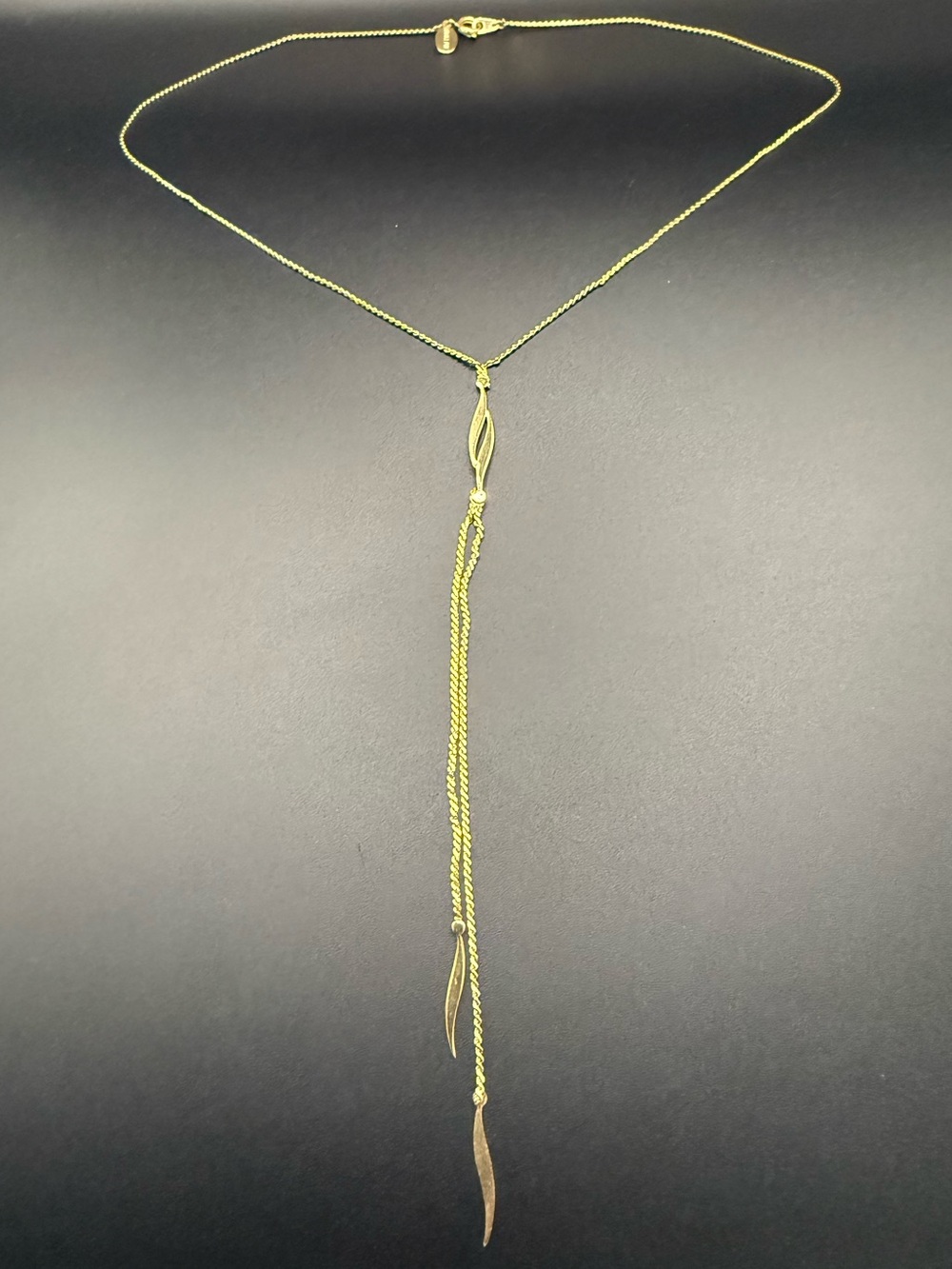 Park Lane Gold Tone Lariat Tassel Necklace Classic Simple